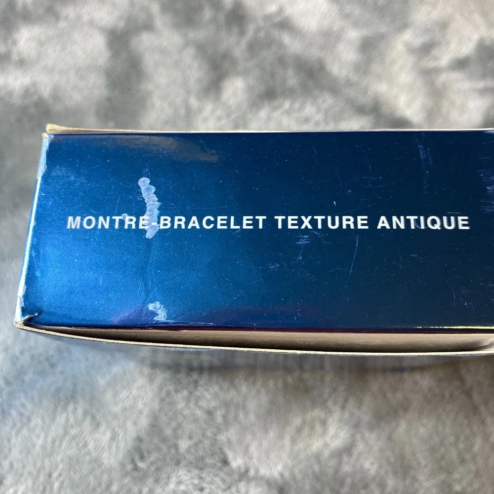 Avon Cuff Watch Antiqued Textured Quartz, With Original Box